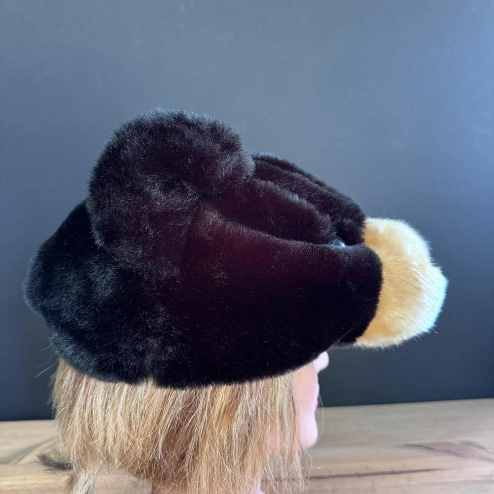 Wild Republic Black Bear Plush Hat Mask Costume Faux Fur